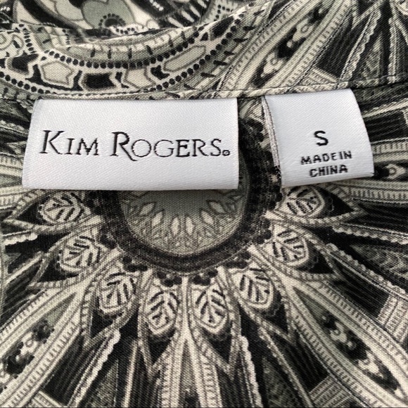 Kim Rogers Black White Grey Paisley Button Blouse - Picture 4 of 6